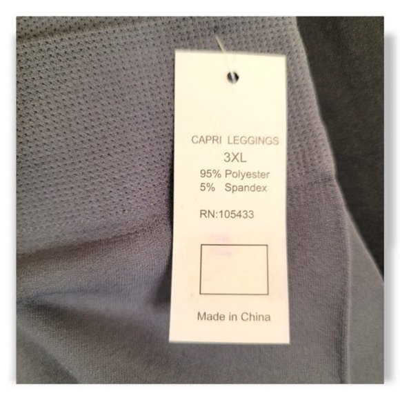 Nollia Women's Black & Gray Elastic Waist Pull On Capri Legging Size 3XL - Picture 2 of 3